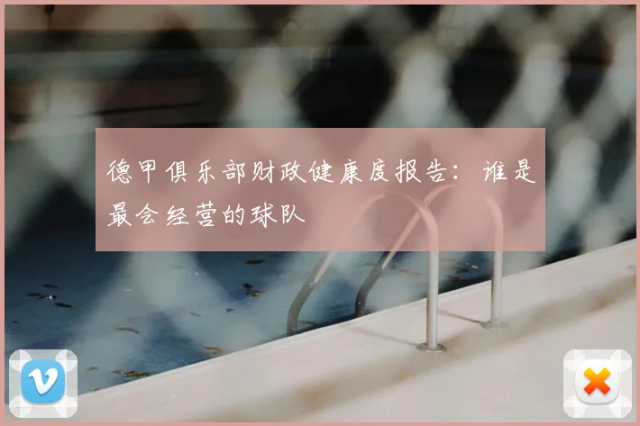 德甲俱乐部财政健康度报告:谁是最会经营的球队